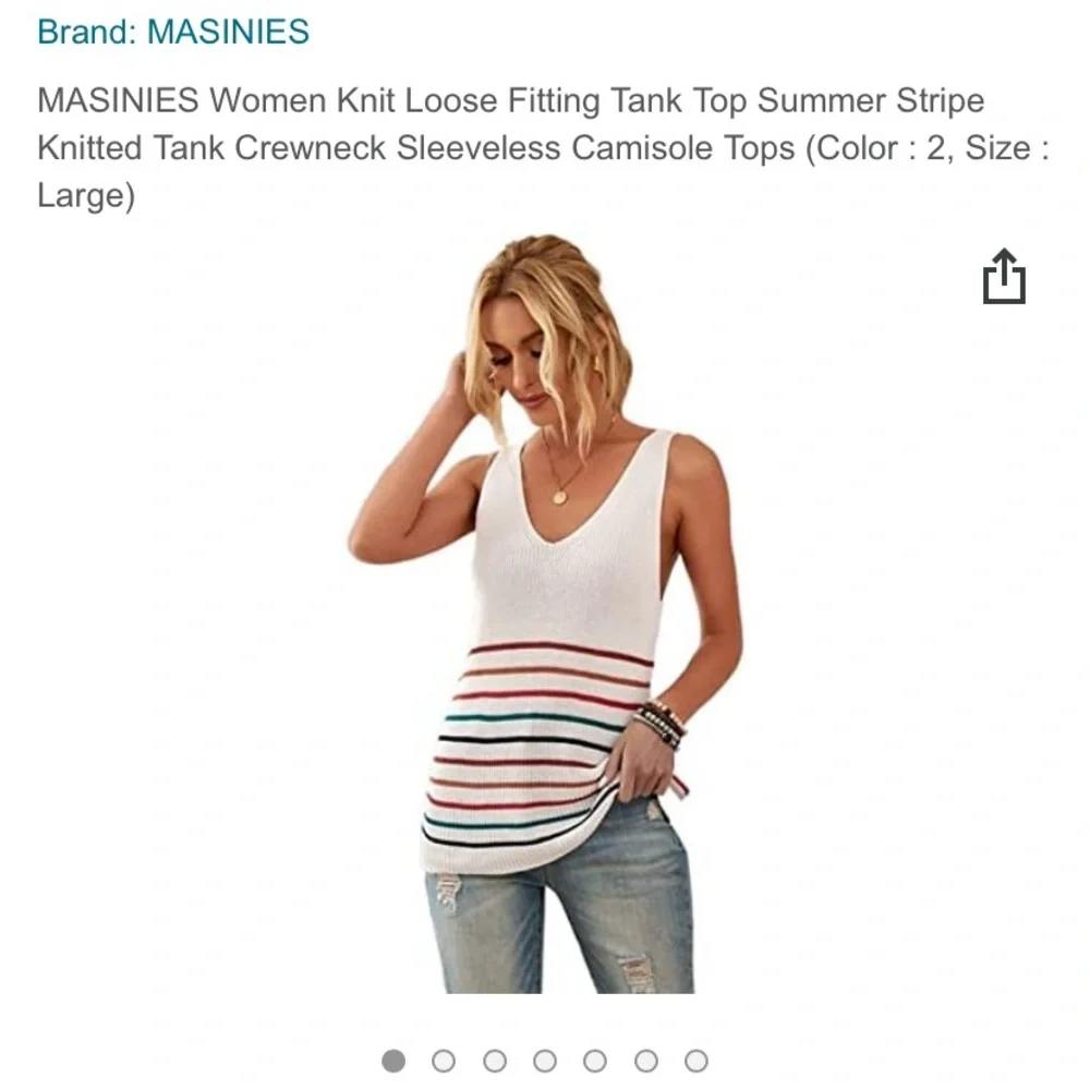 Colorful striped knitted tank L - Picture 5 of 6